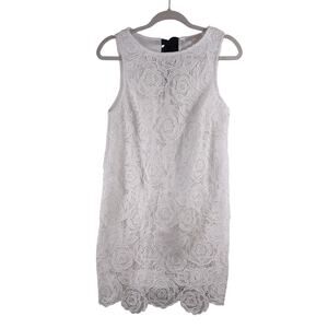 Flying Tomato  Floral Lace Dress with Black Bow at Neck, Size Small